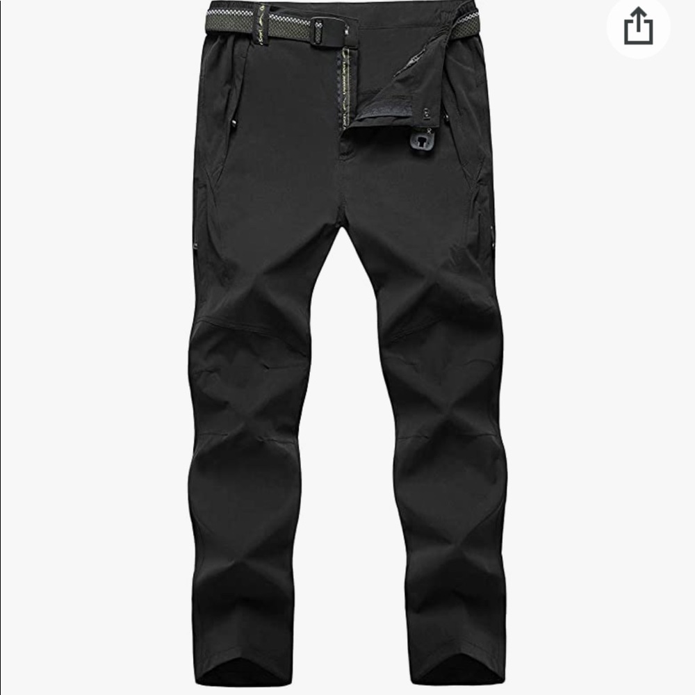 TBMPOY Outdoor Quick-Dry Lightweight Waterproof Hiking Mountain Pants with Belt